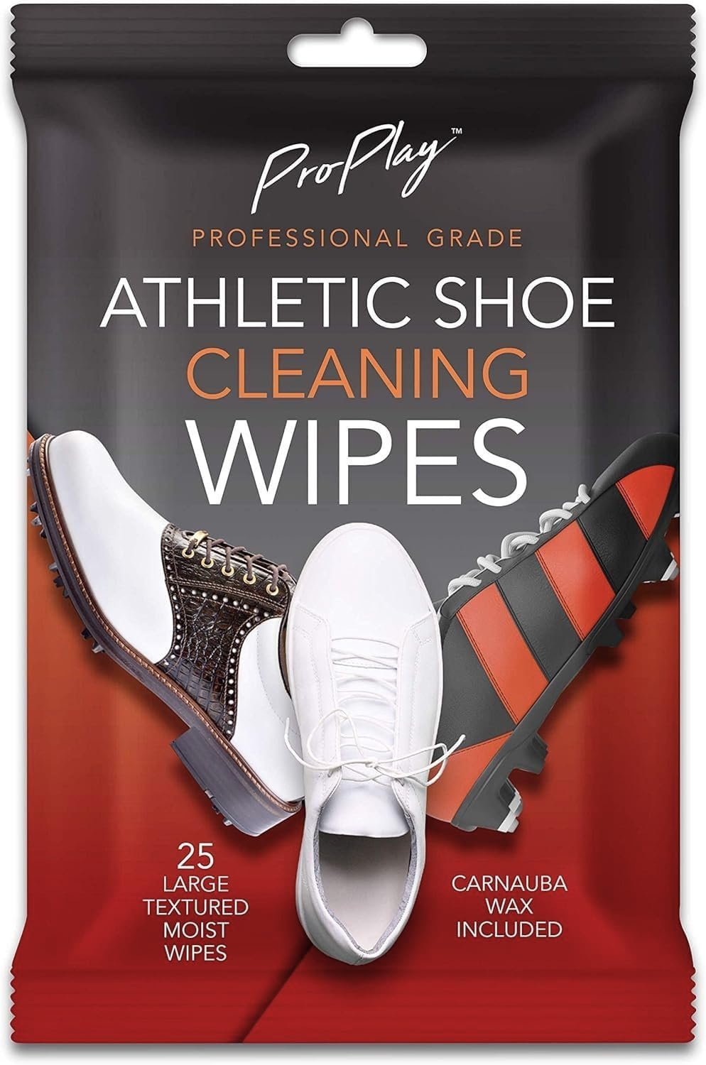 ProPlay Athletic Shoe Cleaning Wipes | Carnauba Wax Included | Repels Water from Shoes | Removes Dirt, Grass, and Sand