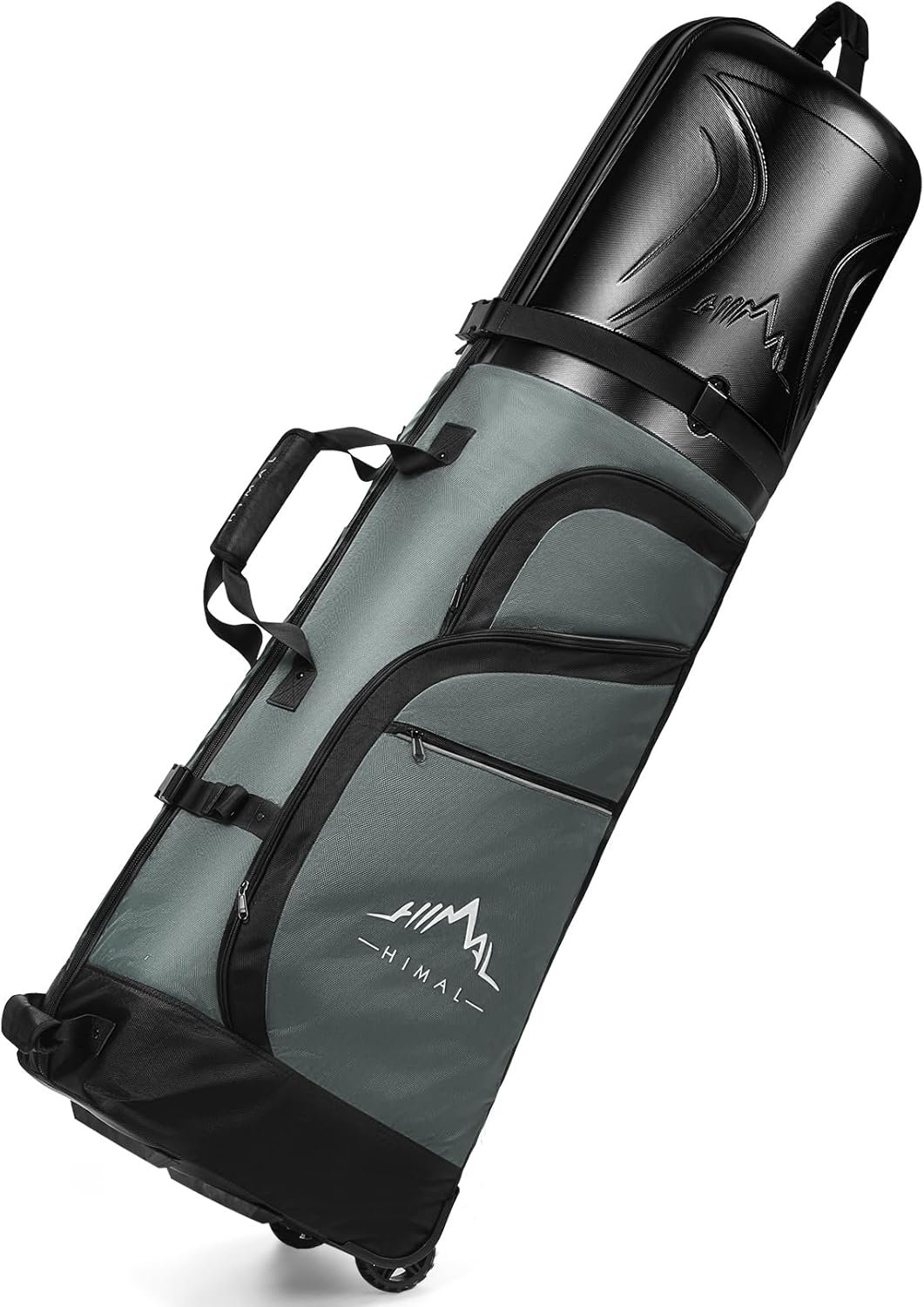 uniHimal Golf Travel Bag for Airline Travel with PC Hard Case Top, Wheels & Foldable Design, 1680D Heavy-Duty Oxford Fabric, Designed for Airport and Golf Course Transport