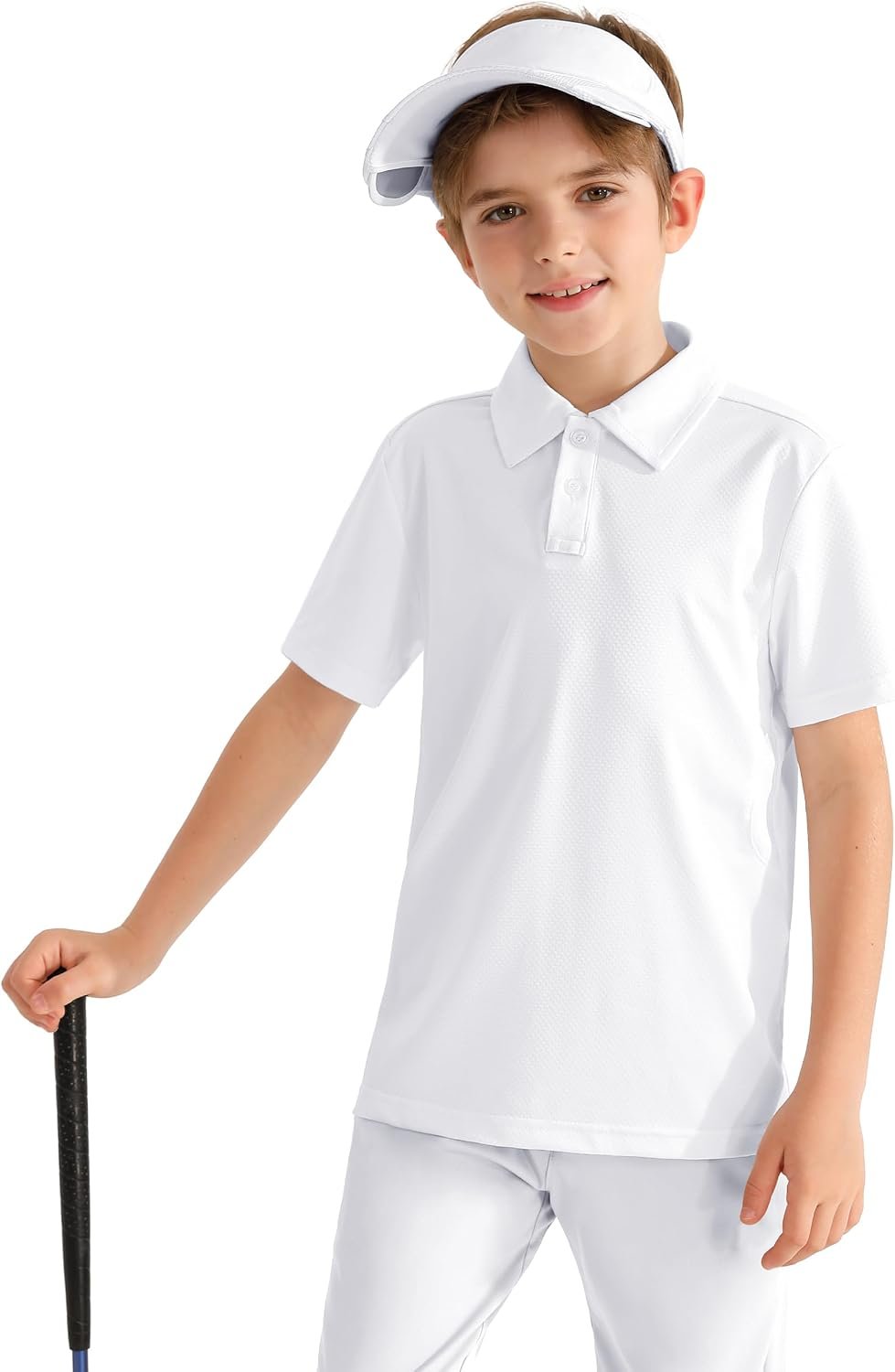 MIVEI Boys’ Performance Polo Shirt – Kids Short Sleeve Golf Collar School Uniform Shirts Dry Fit Quick Dry Dress Youth Sizes