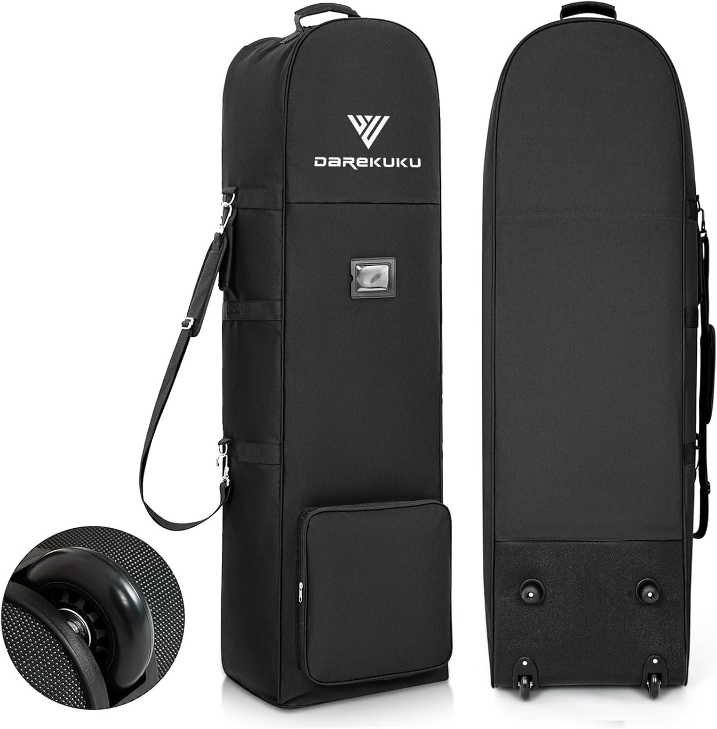 DAREKUKU Golf Travel Bags with Wheels for Airlines – 900D Heavy Duty Oxford Wear-Resistant, Soft-Sided Foldable Design Golf Club Case, Budget Friendly Traveling Gear Covers, Universal Size