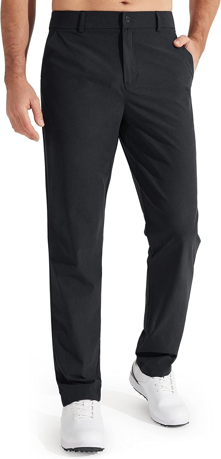 Libin Mens Golf Pants Stretch Work Dress Pants 30″/32″/34″ Quick Dry Lightweight Casual Comfy Trousers with Pockets