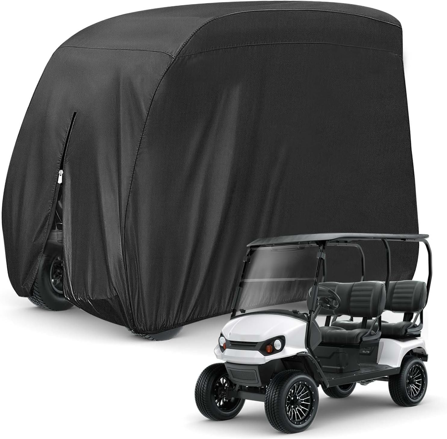 KISEER 4 Passenger 420D Waterproof Golf Cart Cover fits EZ GO Club Car Yamaha, Sunproof Dustproof