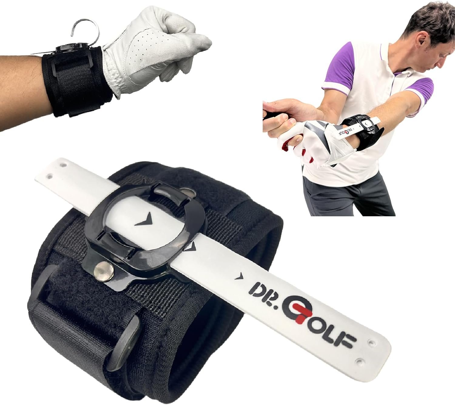 Dr. Golf Swing Trainer Aid – Golf Training Wristband for Chipping & Pitching, Corrects Wrist Hinge & Angle, Swing Analyzer for Beginners & Adults, Portable & Easy to Use Practice Tool