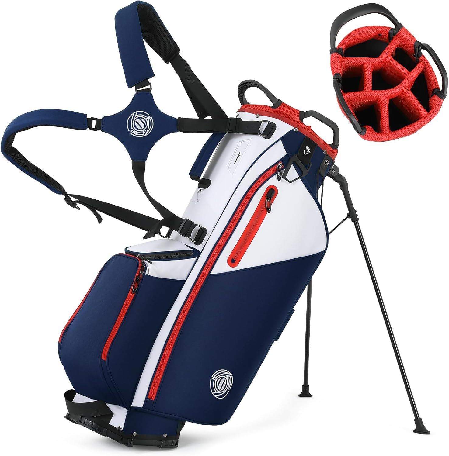 Golf Stand Bag, Lightweight Golf Bags with 7 Way Full-Length Dividers, 900D Weather-Resistant Farbic, Cooler Pockets, Ergonomic Adjustable Strap for Men Women