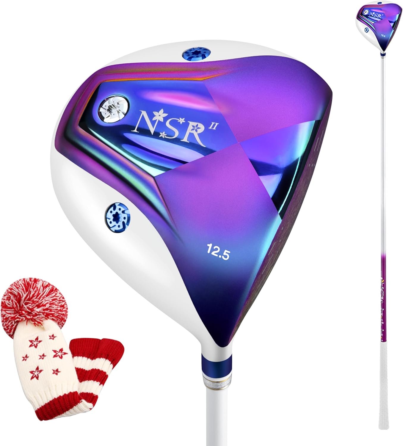 PGM Titanium Alloy Golf Club Driver Woods Hybrid for Women Right Handed with Weight Screw, High Forgiving and Lightweight Graphite Shaft Single Club with Headcover