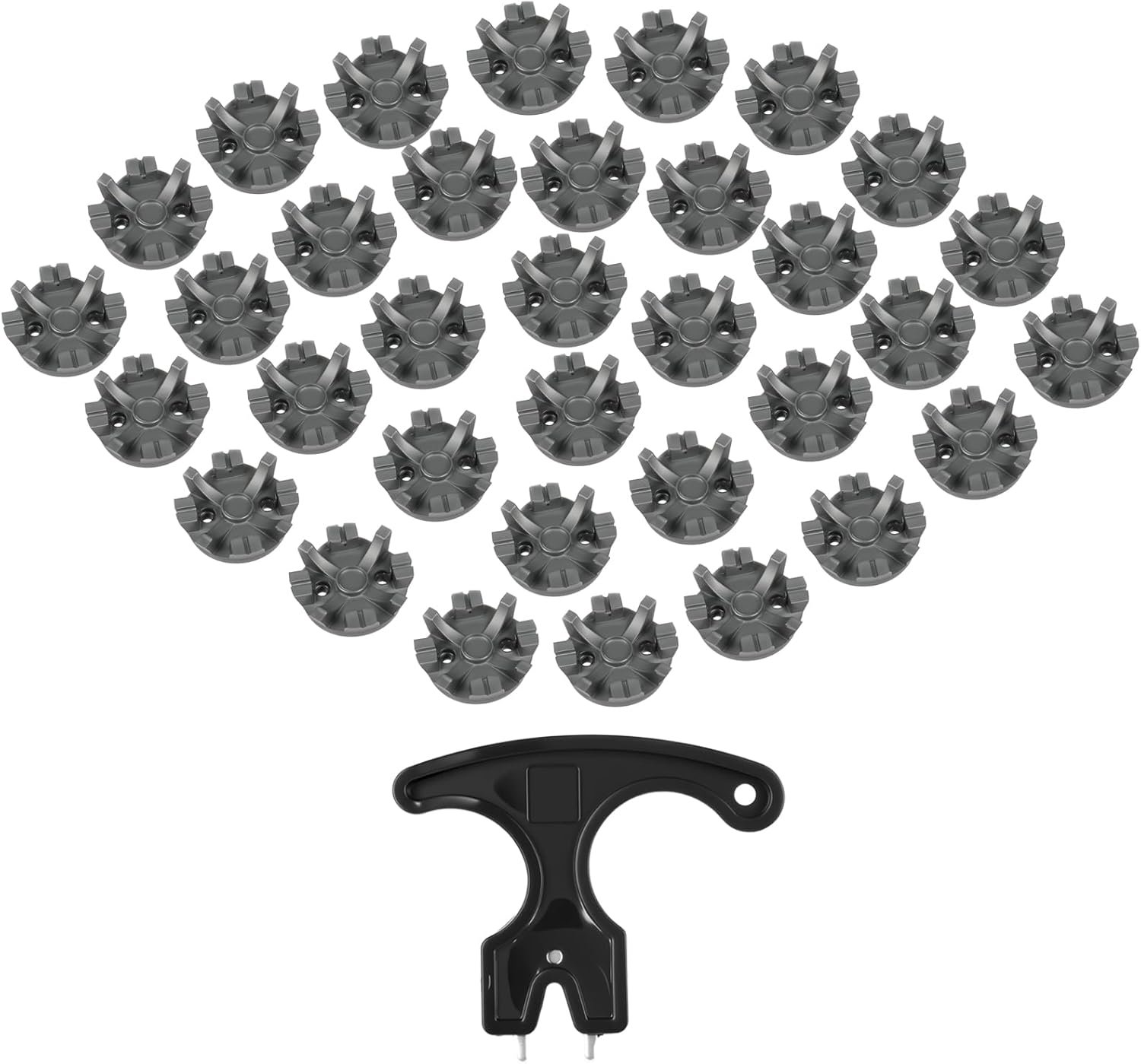 60-Piece Premium Golf Spikes Replacement Kit with 1 Cleats Spanner Heavy-Duty Sports Spikes for Cricket Shoe Players & Wet Grass Field Sports(White)