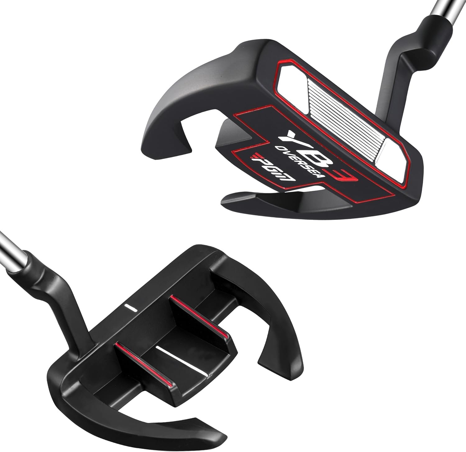 PGM Golf Putter for Men and Women – Anti-Twist Mallet Design with Alignment Guide & Stepped Shaft – Low Center of Gravity for Smooth, Accurate Putts – Right &Left Handed