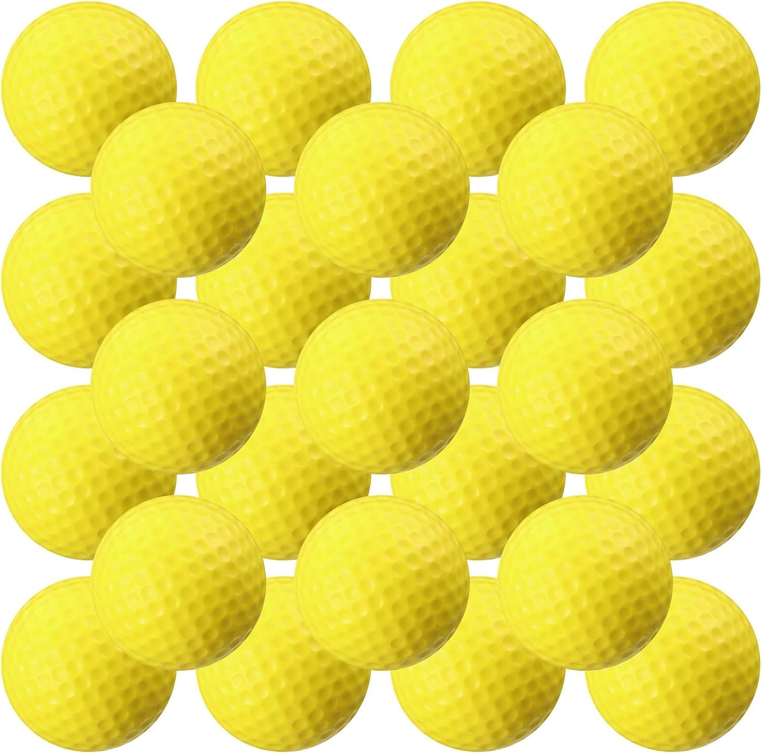 Junkin 24 Pcs Foam Golf Practice Balls Realistic Feel and Flight Training Sport Balls Elastic Soft Foam Golf Balls for Indoor or Outdoor Backyard Training