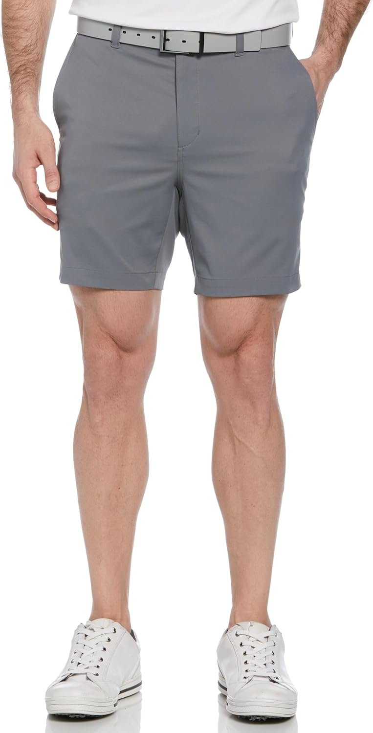 PGA Tour Men’s 7” Flat Front Performance Stretch Golf Shorts with Active Waistband