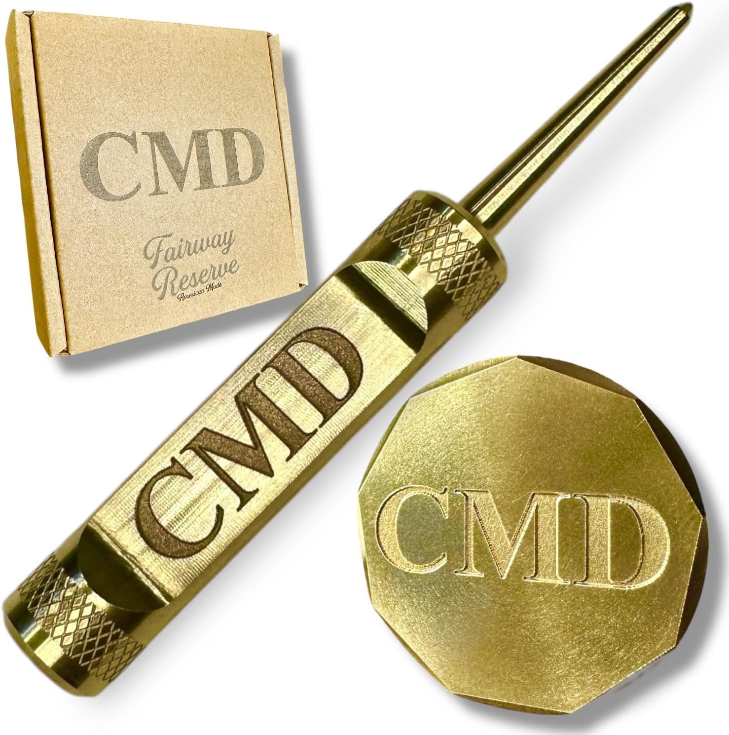 Personalized Golf Ball Marker & Golf Divot Tool – Solid Brass, 100% USA-Made Custom Golf Accessories for Men and Perfect Gifts for Golfers