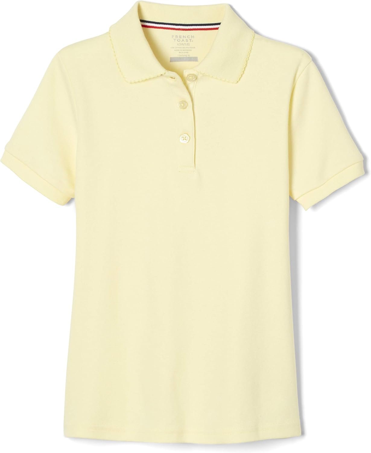 French Toast Girls’ Short Sleeve Picot Collar Polo School Uniform Shirt (Standard and Plus)