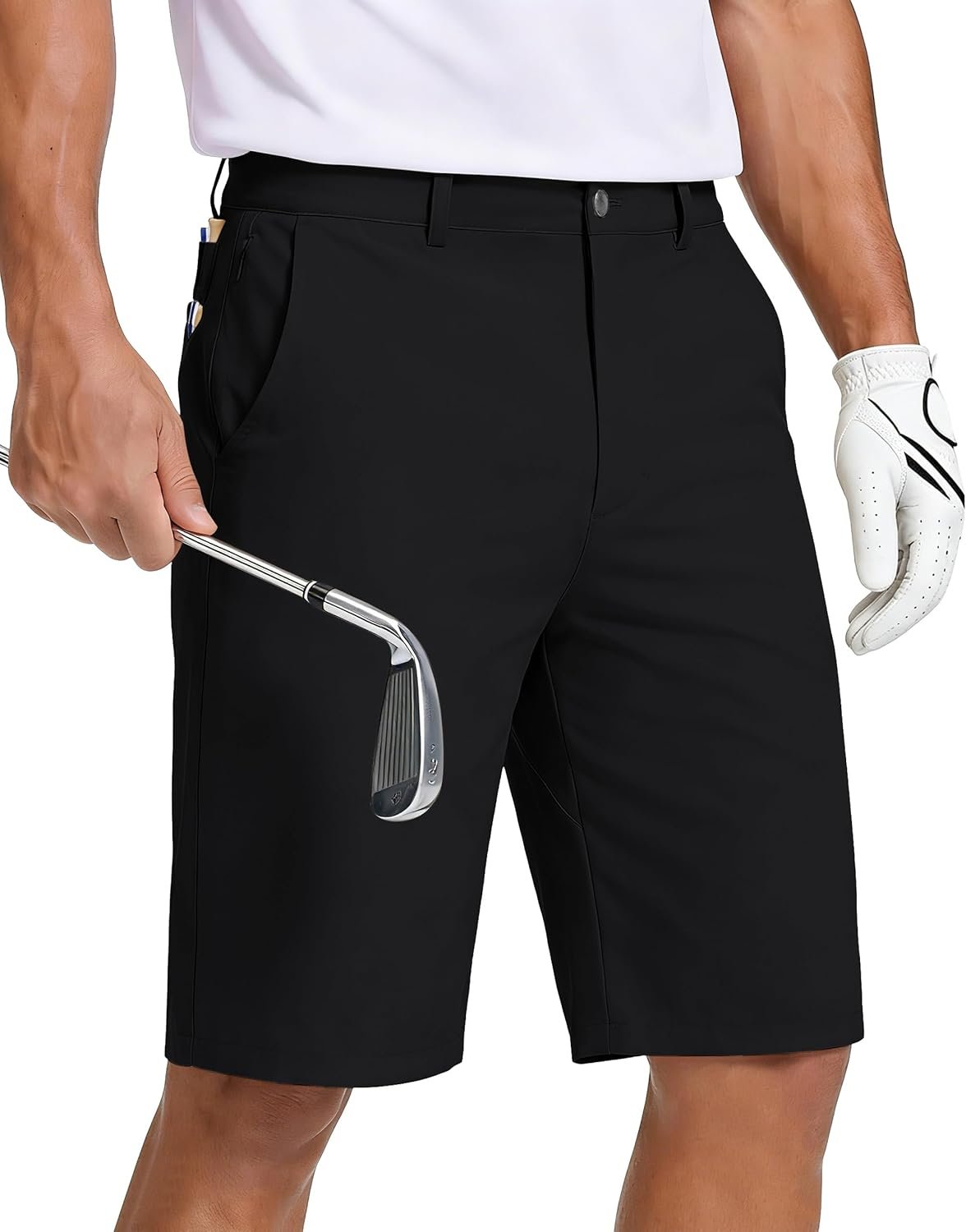 JWM Mens Golf Shorts 8″/11″ Inseam – Stretch Lightweight Quick Dry Flat Front Hybrid Casual Dress Work Shorts with Zip Pocket