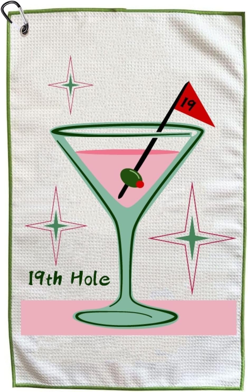 Funny Golf Towel, Printed Golf Towels for Golf Bags with Clip, Golf Gift for Men Husband Boyfriend Dad, Birthday Gifts for Fan -19th Hole