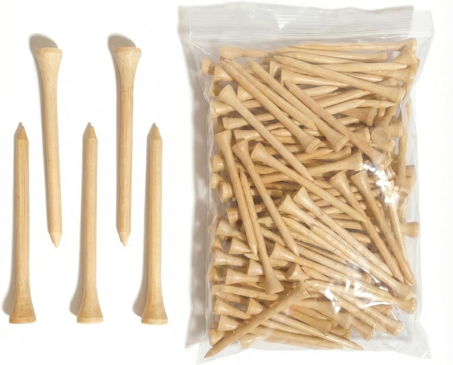 150 Pcs Bamboo Golf Tees 3 1/4 Inch, 83mm (3.25″) Bamboo Tees, Friendly Biodegradable, Long and Tall Golf tees, More Durable and Stable, Ideal for Beginner