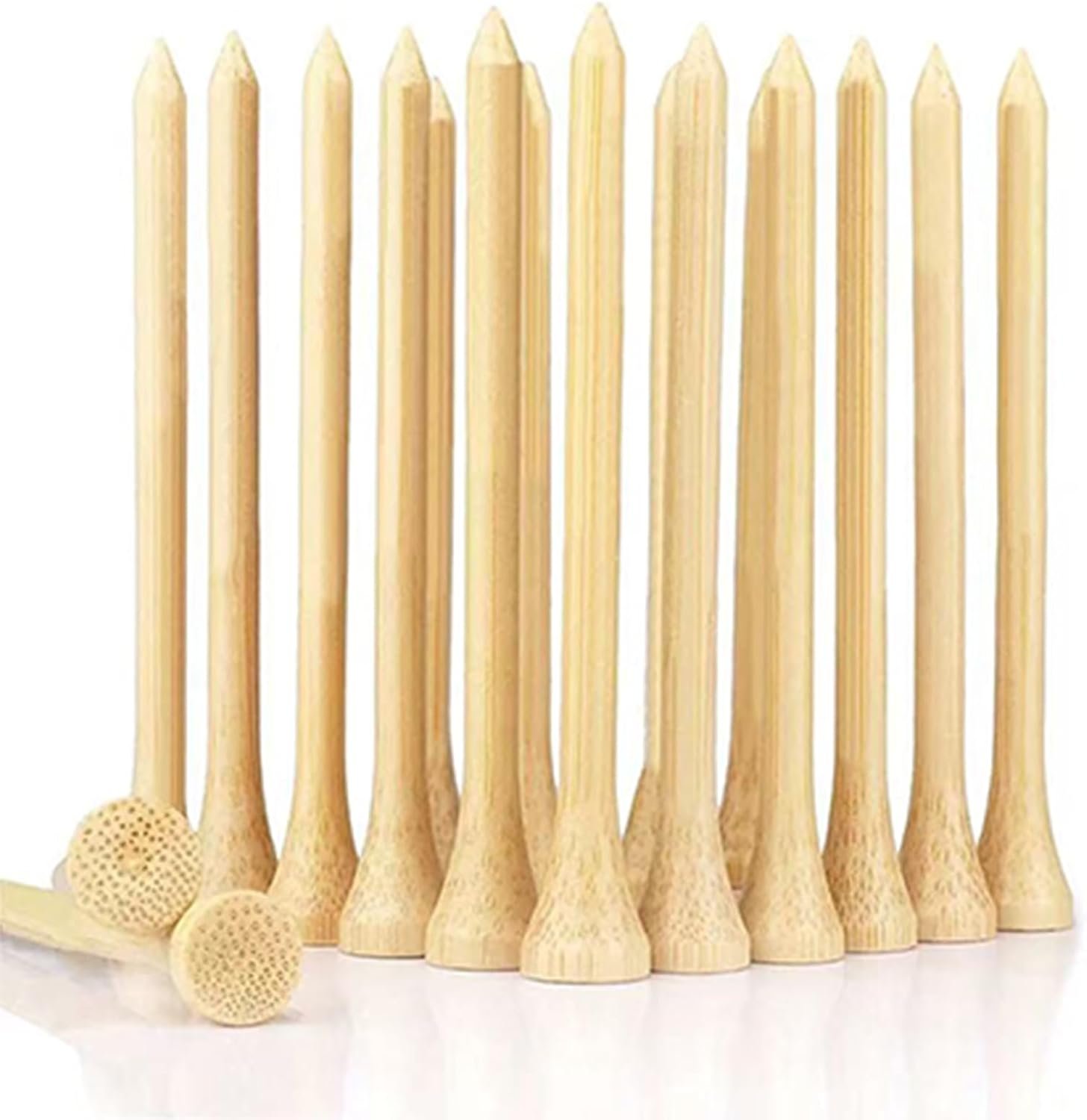 300Pcs Bamboo Golf Tees, 2 3/4 & 3 1/4 Inch Dual Sizes – Unbreakable Wooden Tees for Men, Eco-Friendly Golf Accessories for Golfers