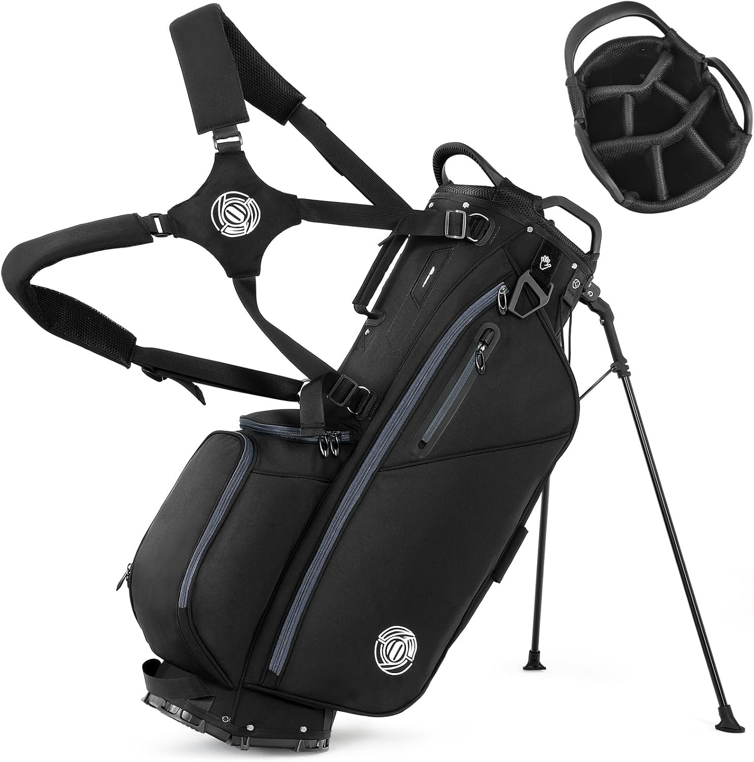Golf Stand Bag, Lightweight Golf Bags with 7 Way Full-Length Dividers, 900D Weather-Resistant Farbic, Cooler Pockets, Ergonomic Adjustable Strap for Men Women
