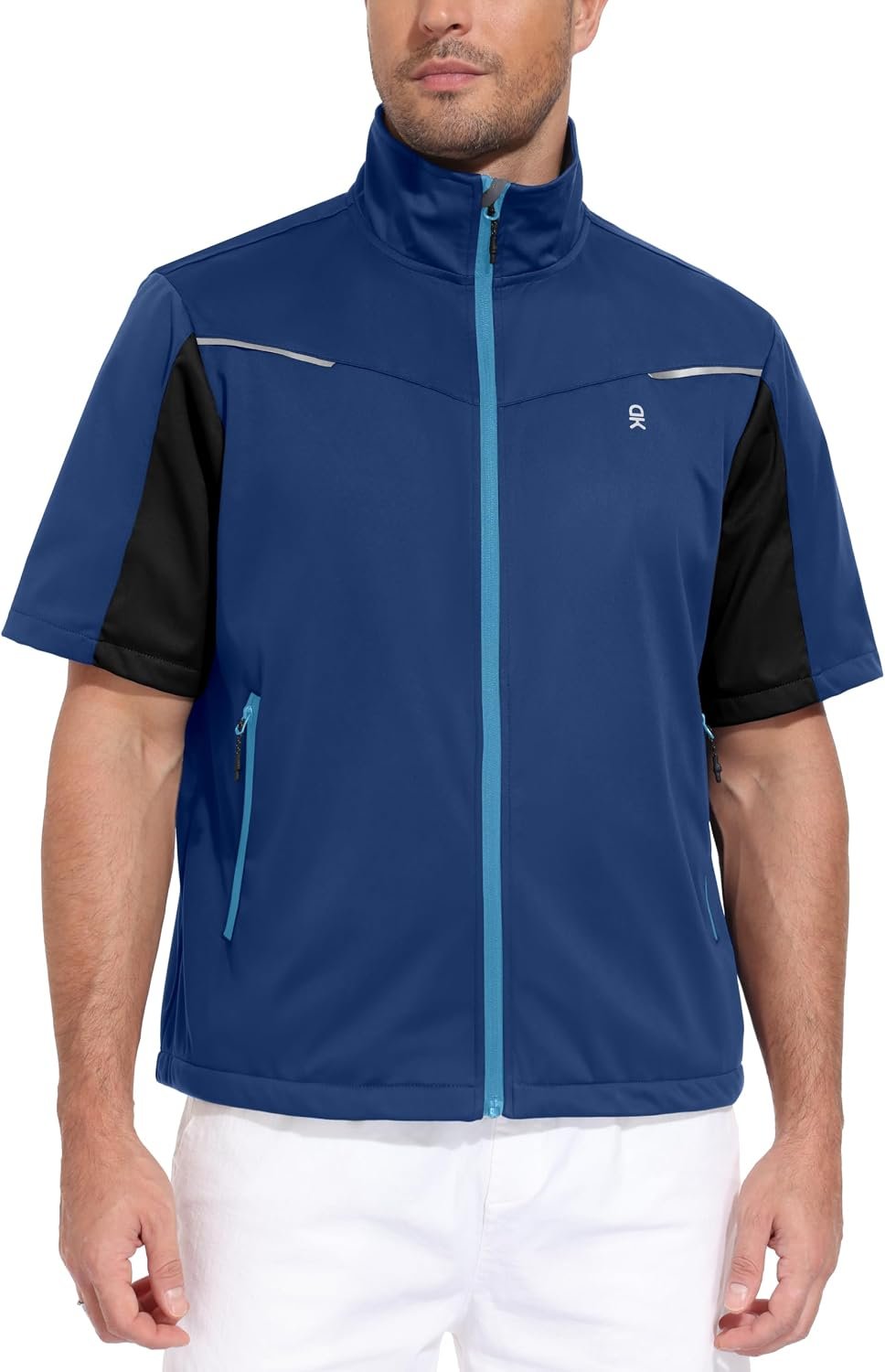 Little Donkey Andy Men’s Lightweight Softshell Vests Short Sleeve Jackets for Golfing Hiking Running