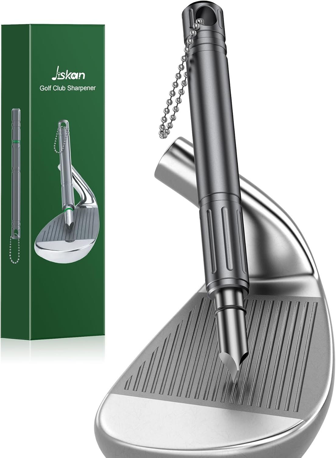 Jiskan Pro Golf Club Grooves Sharpener Cleaner Tool for Wedges&Irons, Essential Golf Accessories Golf Gifts for Men Cool Golf Gear Unique Golf Bag Accessories Golf Gadget