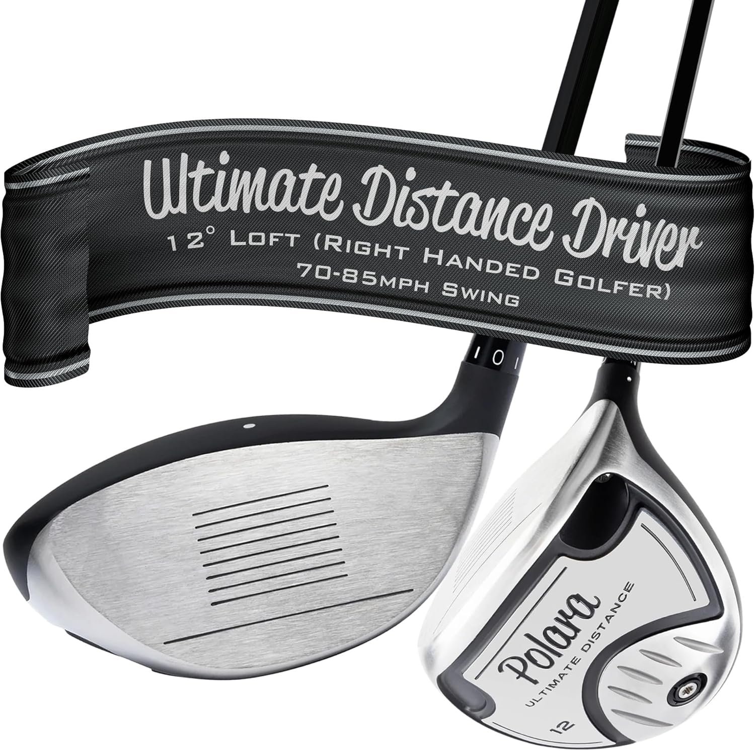Polara Golf Ultimate Straight Driver – Adjustable Anti-Slice Driver for Men & Women, Beta Titanium Face, 475cc High MOI Clubhead, Golf Club for Right-Handed Golfers, 46″ Long MRH