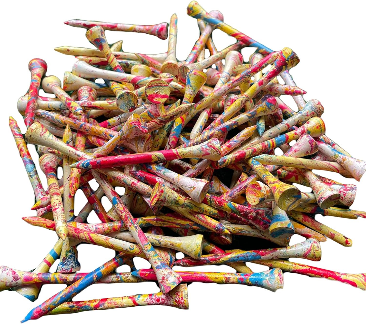 TH Golf 100 PCS Bamboo Golf Tees | Multiple Colours & Sizes | Castle Golf Tees | Standard Golf Tees | Eco Friendly & Sustainable Bamboo Golf Tees