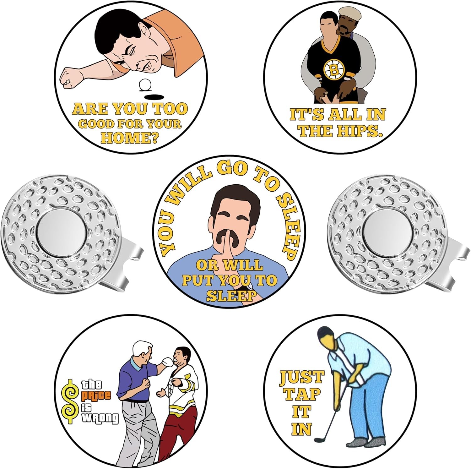 Magnetic Ball Markers Clips – Funny Golf Ball Markers with Hat Clip Magnet Gifts for Personalized Valentines, Cool Golfing Hat Decor Accessories for Golfers Putting Green Men Women Kids