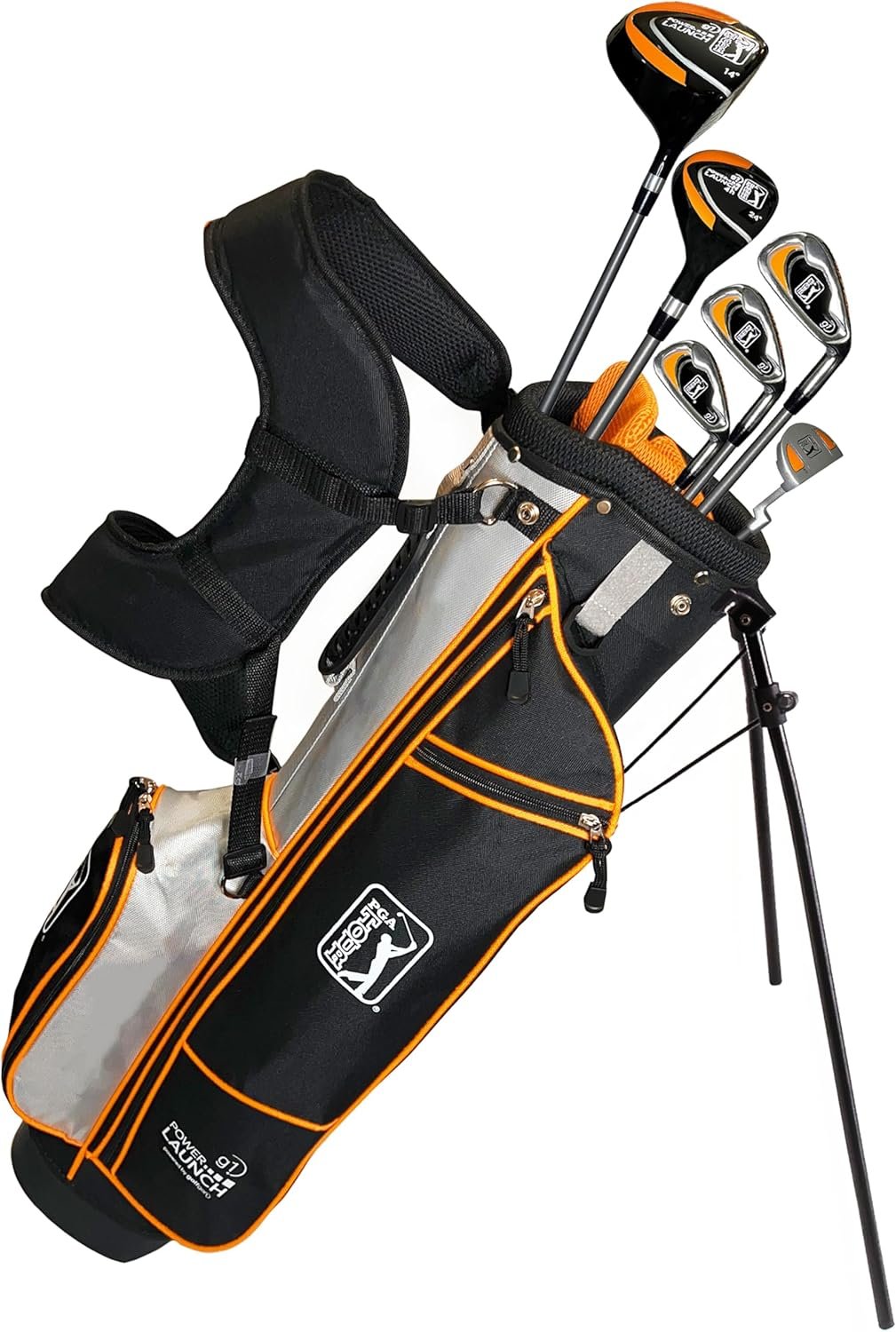 PGA Tour Youth Golf Club Set for Ages 8-12 & 12+ (4’8”–5’10”), Right and Left-Handed Kids Golf Sets – Beginner Junior Golf Clubs with Lightweight Stand Bag, Mallet Putter, Hybrid, Driver