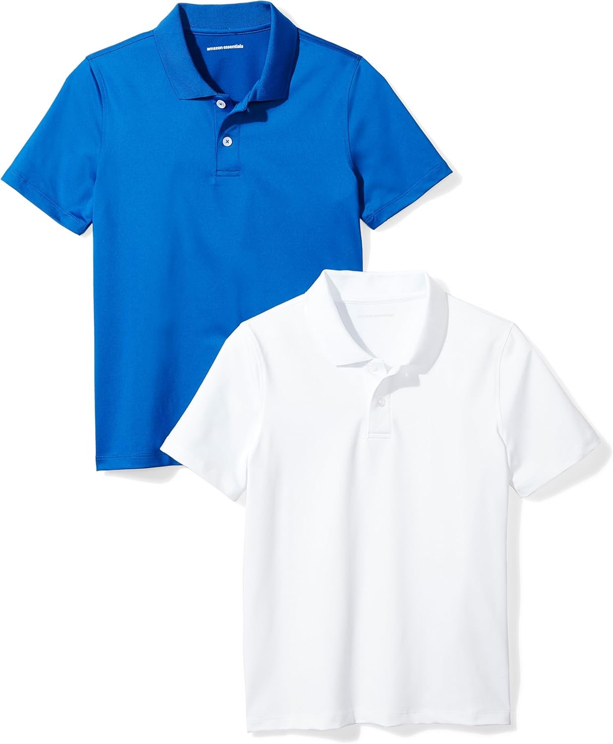 Amazon Essentials Boys and Toddlers’ Short-Sleeve Active Performance Polo Shirts for School Uniform, Pack of 2