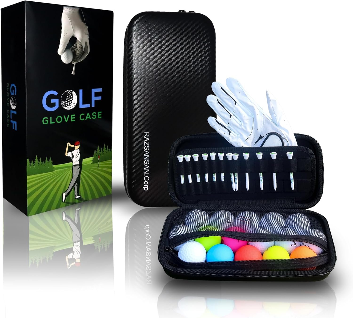 Golf Glove holder case Golf Glove caddy Golf Bag Accessories for Men Golf Accessories Bag Golf essentials for men Golf ball holder Golf Organizer Golf glove case golf ball bag
