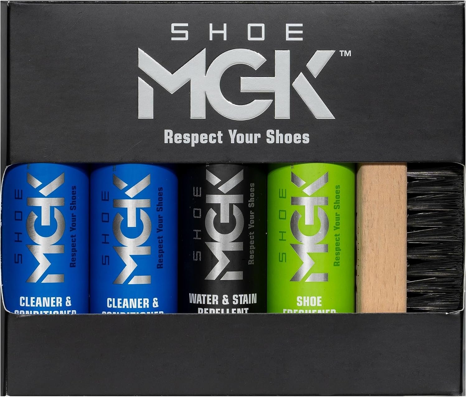 MGK Complete Kit: Shoe Cleaner, Care, Water & Stain Protection – Revitalize, Shield, and Freshen Sneakers, Leather, and Dress Shoes With Deodorizer