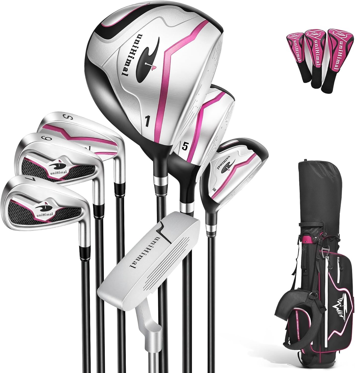 uniHimal Women’s Complete Golf Club Set with Golf Stand Bag Right-Handed 7/10/11 Clubs