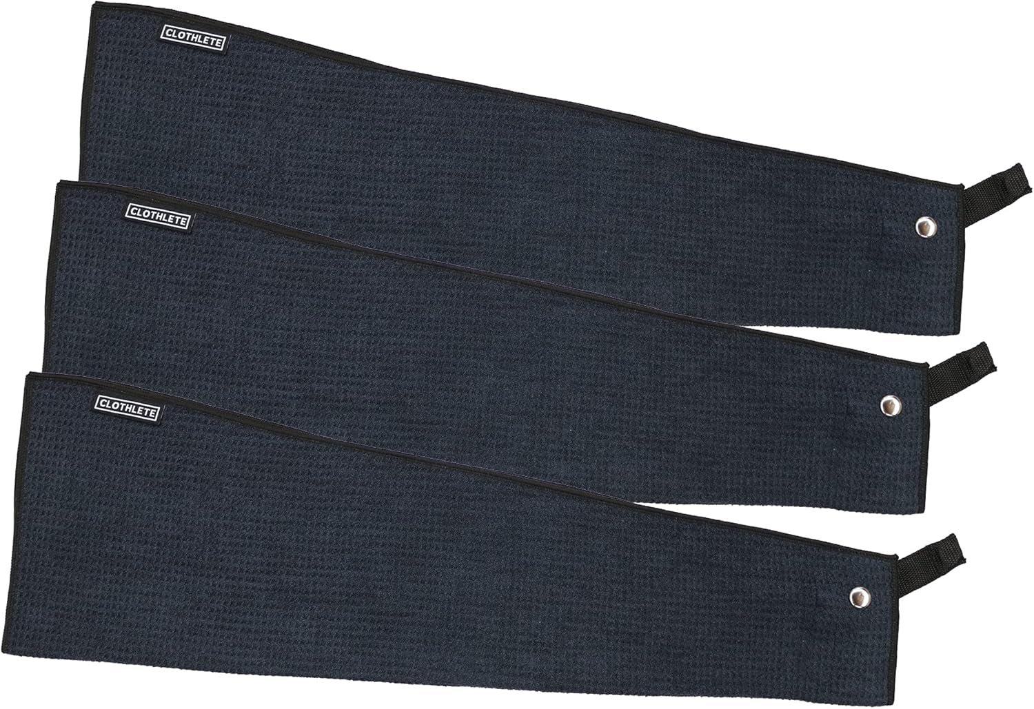 Clothlete Magnetic Microfiber Golf Towel 16″ x 24″ (Black/Dark Navy, 3 Pack)