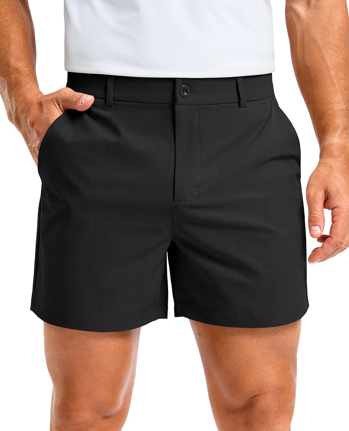 Soothfeel Men’s Casual Shorts 5/7 Inch Golf Dress Shorts for Men Flat Front Work Lightweight Quick Dry with 4 Pockets
