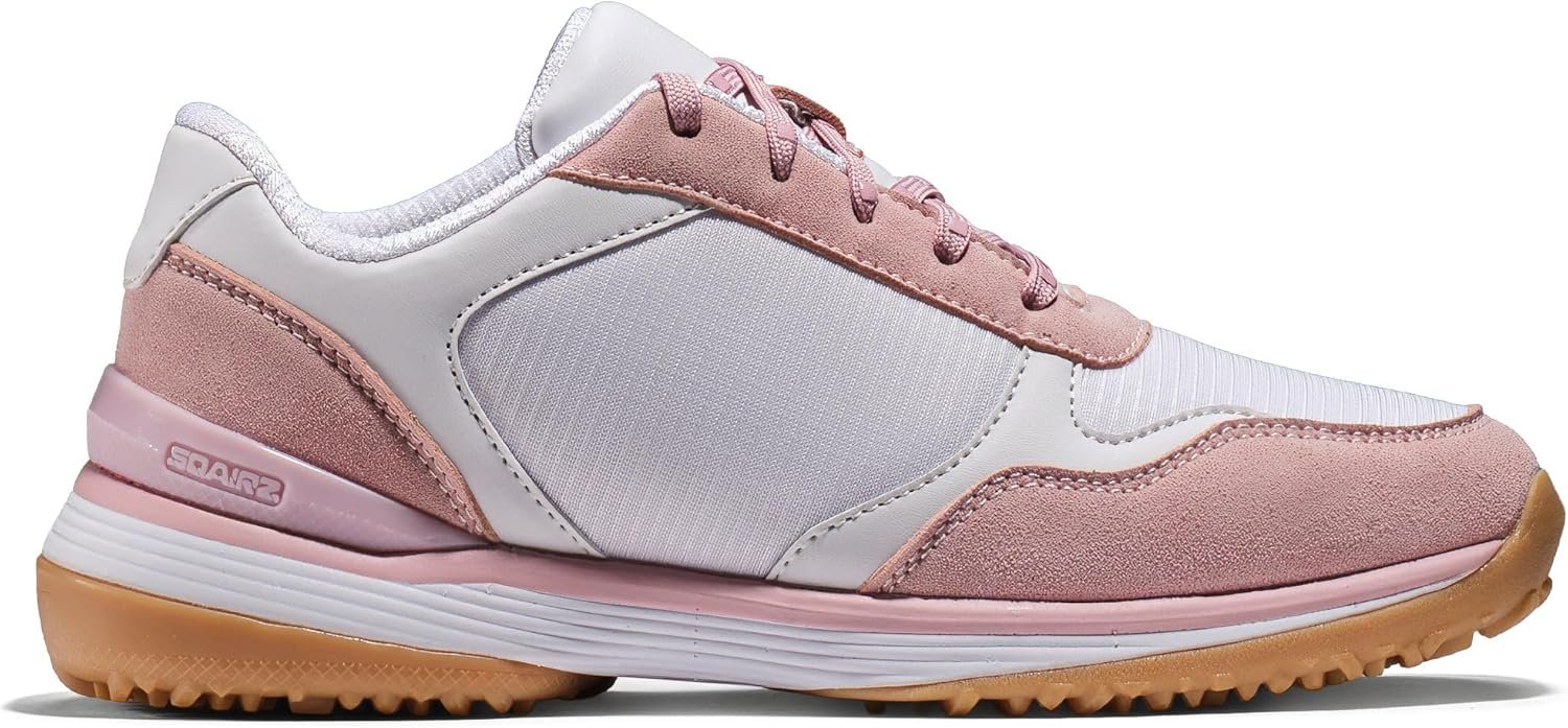 SQAIRZ Freedom LS Womens Spikeless Golf Shoes | Lightweight Athletic Golf Shoes for Women with Wide Toe Box | Premium Suede & Microfiber Performance Golf Sneakers