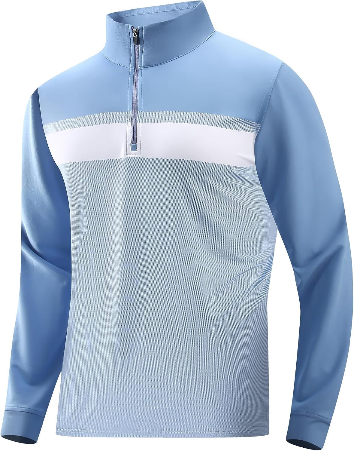 Damipow Mens Quarter Zip Pullover Golf Shirts Long Sleeve Zipper Sweatshirt Dry Fit Polo Outdoor Running Shirts for Men