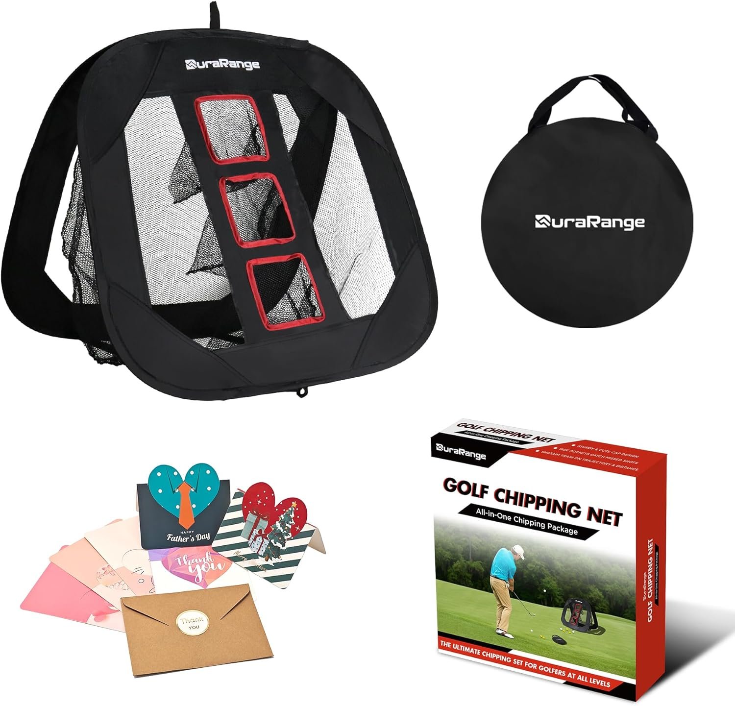 DURARANGE Pop-Up Golf Chipping Net – Ultimate Target Training Chip Aids for Precision & Distance, Outdoor | Indoor Practice, Golfer Gift