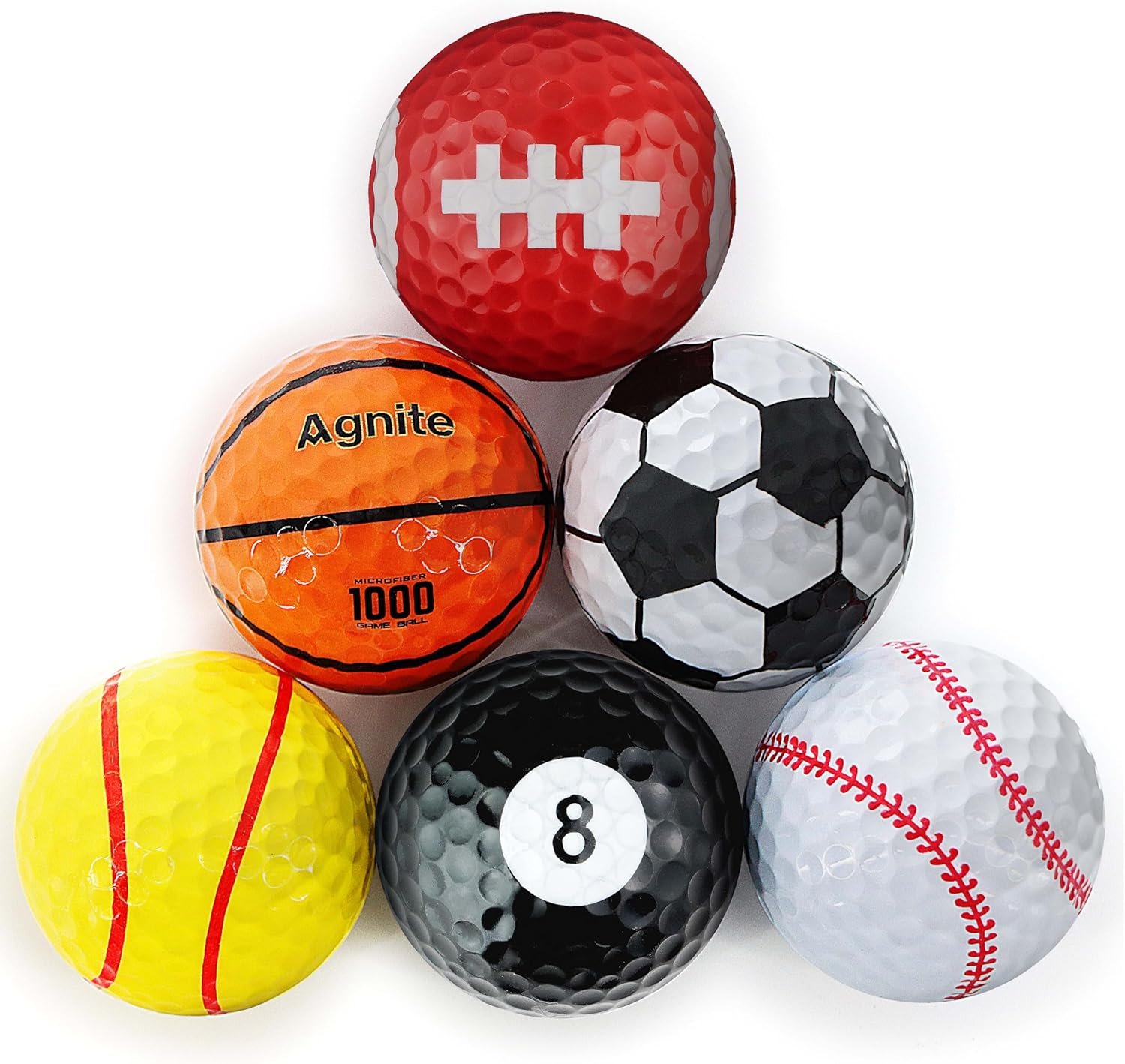 Funny Golf Balls, 6 Pack Colored Balls for Golfers, Fun Golf Balls – Novelty Gifts for Men, Golfing Accessories for Teenager & Dad