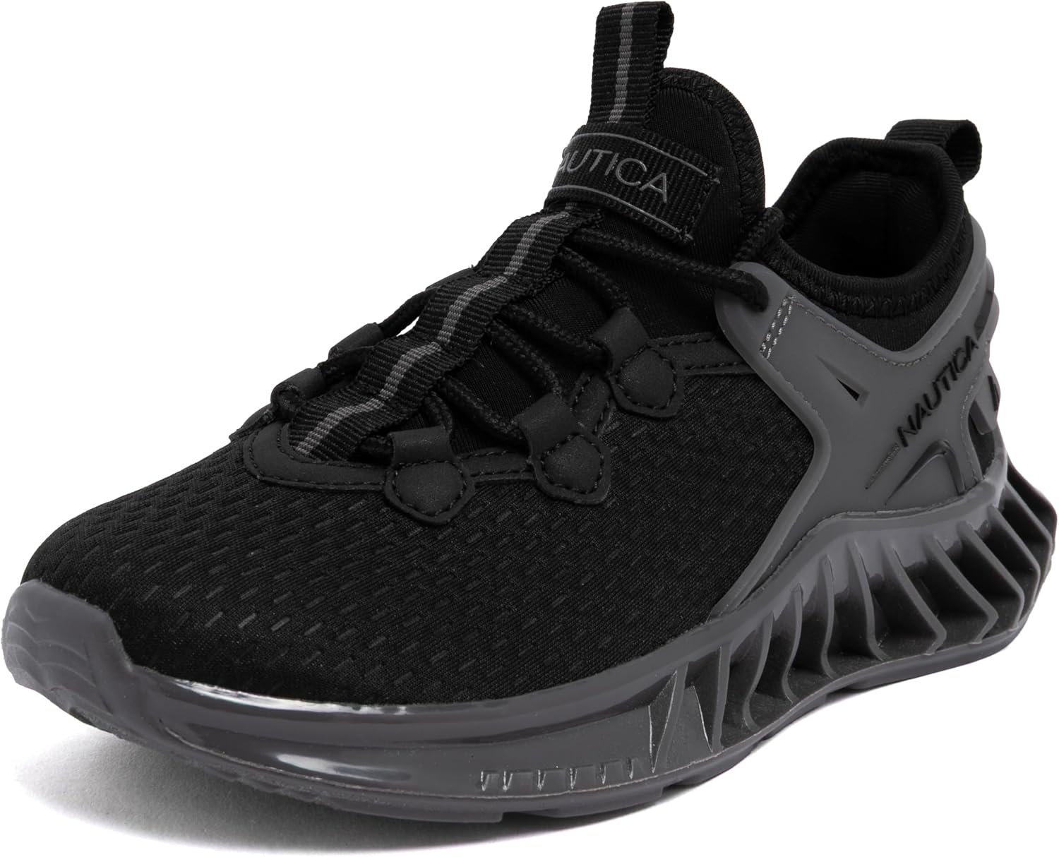 Nautica Kids Youth Athletic Sneakers for Boys & Girls, Running Mesh Running Shoes with Flexible Cushion Sole, Lace-Up/Bungee Comfort Trainers for School & Play (Little Kid/Big Kid)