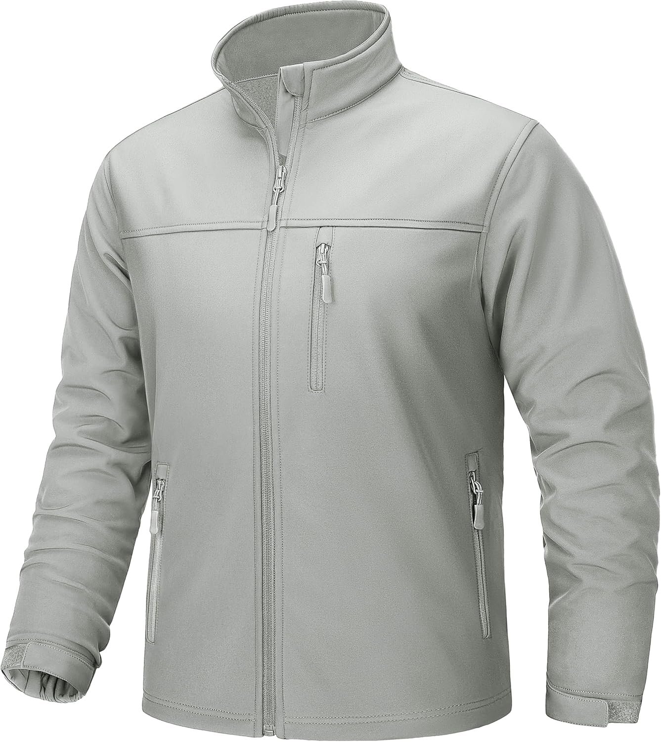TACVASEN Men’s Lightweight Softshell Jacket Fleece Lined Waterproof Tactical Rain Zip Up Winter Coat Windbreaker Casual