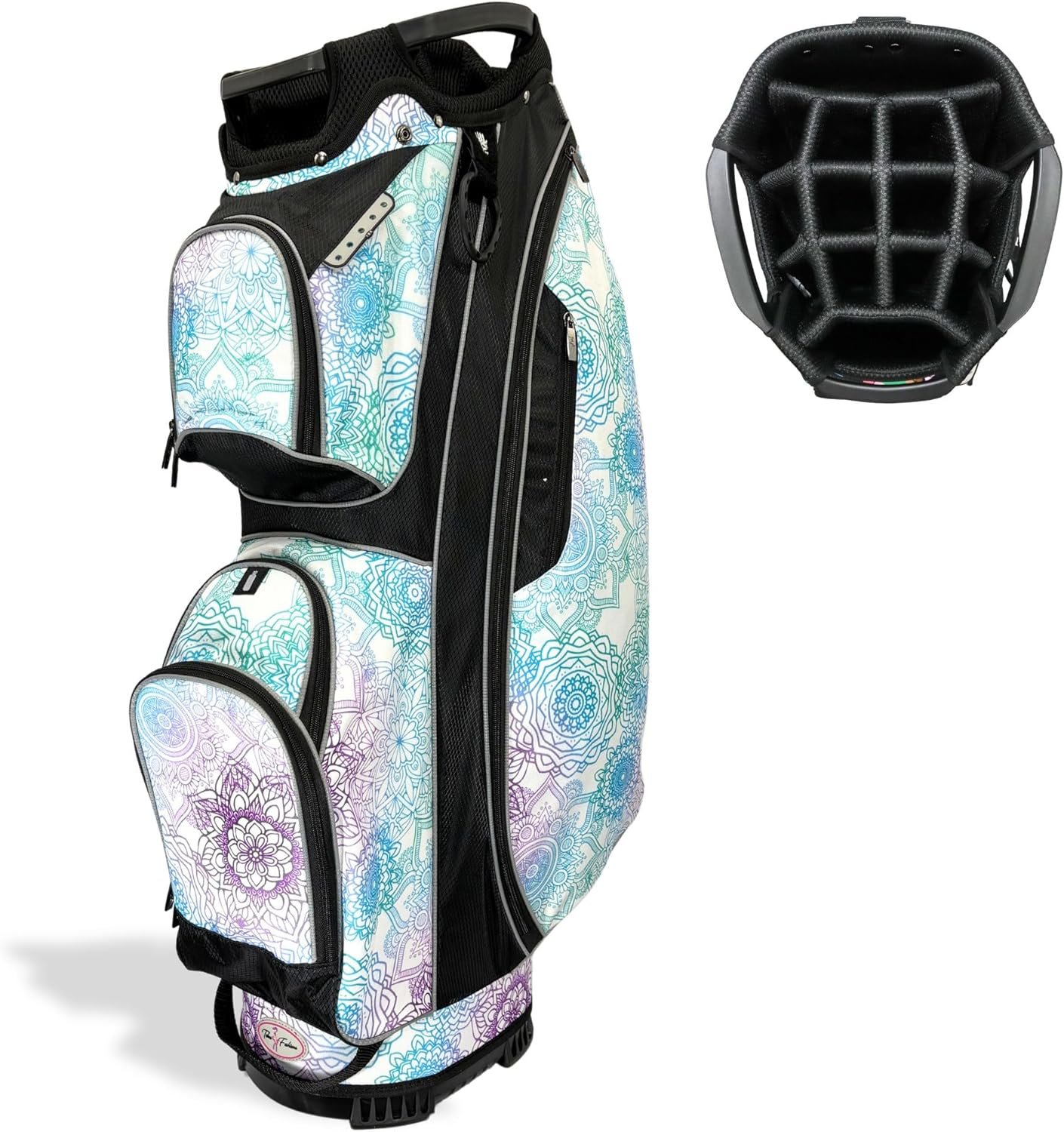 Luxury Women’s Golf Cart Bag – The Signature Series – 14-Way Organizer Top with Integrated Putter Well & Velour-Lined Valuables Pocket