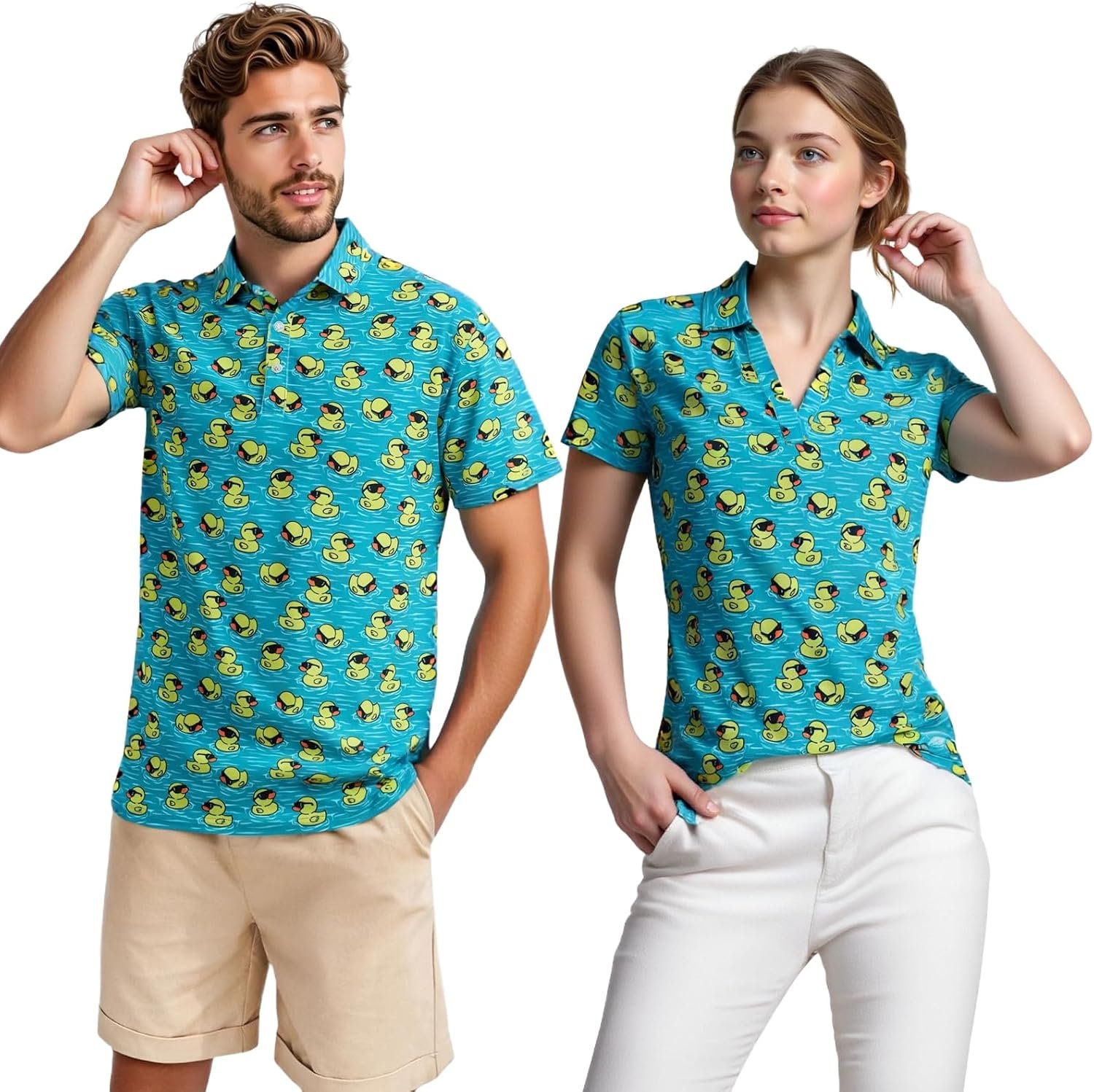 Matching Golf Shirts for Couples Funny Golf Polo Shirts for Men Women Crazy Fun Polo Shirts Couples Matching Outfits