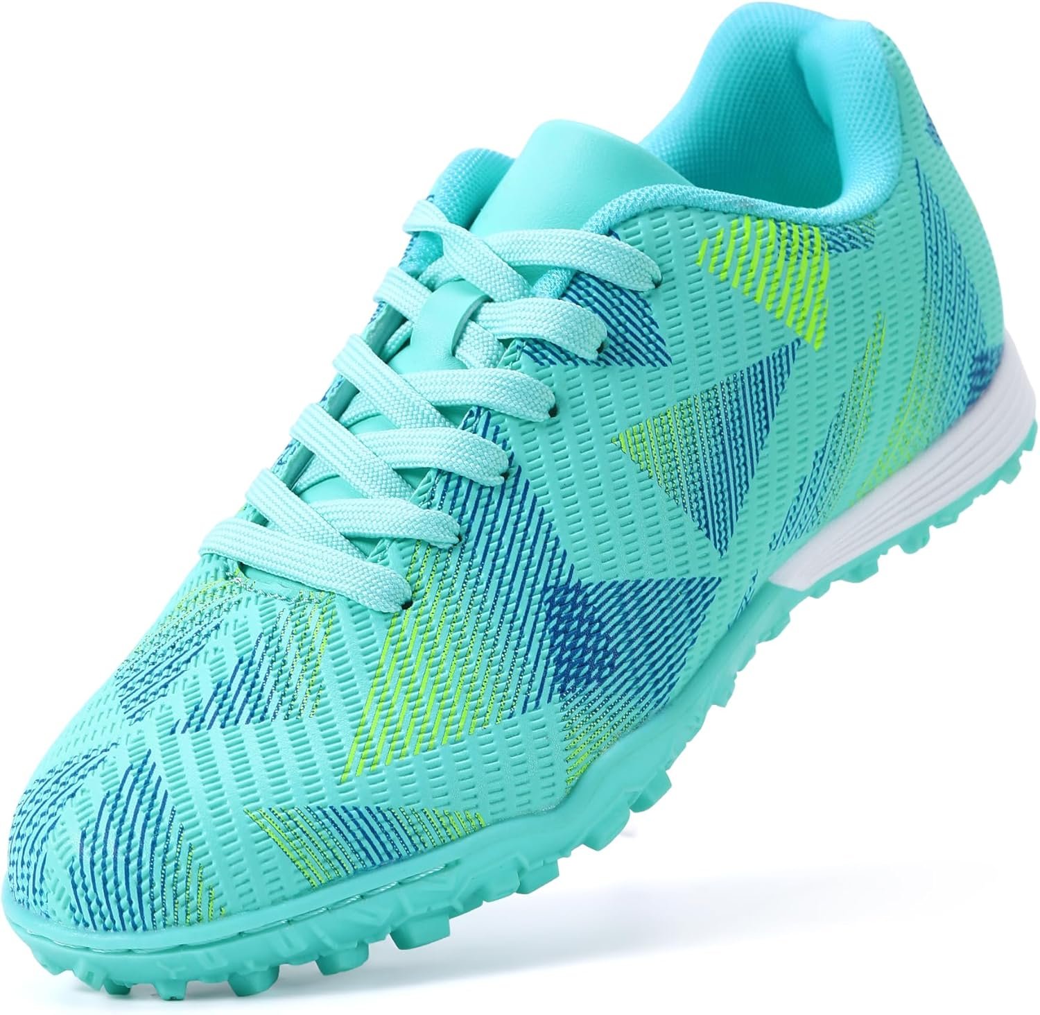 Youth Soccer Cleats for Boys and Girls Indoor Turf Football Shoes with Lace Up Closure for Kids