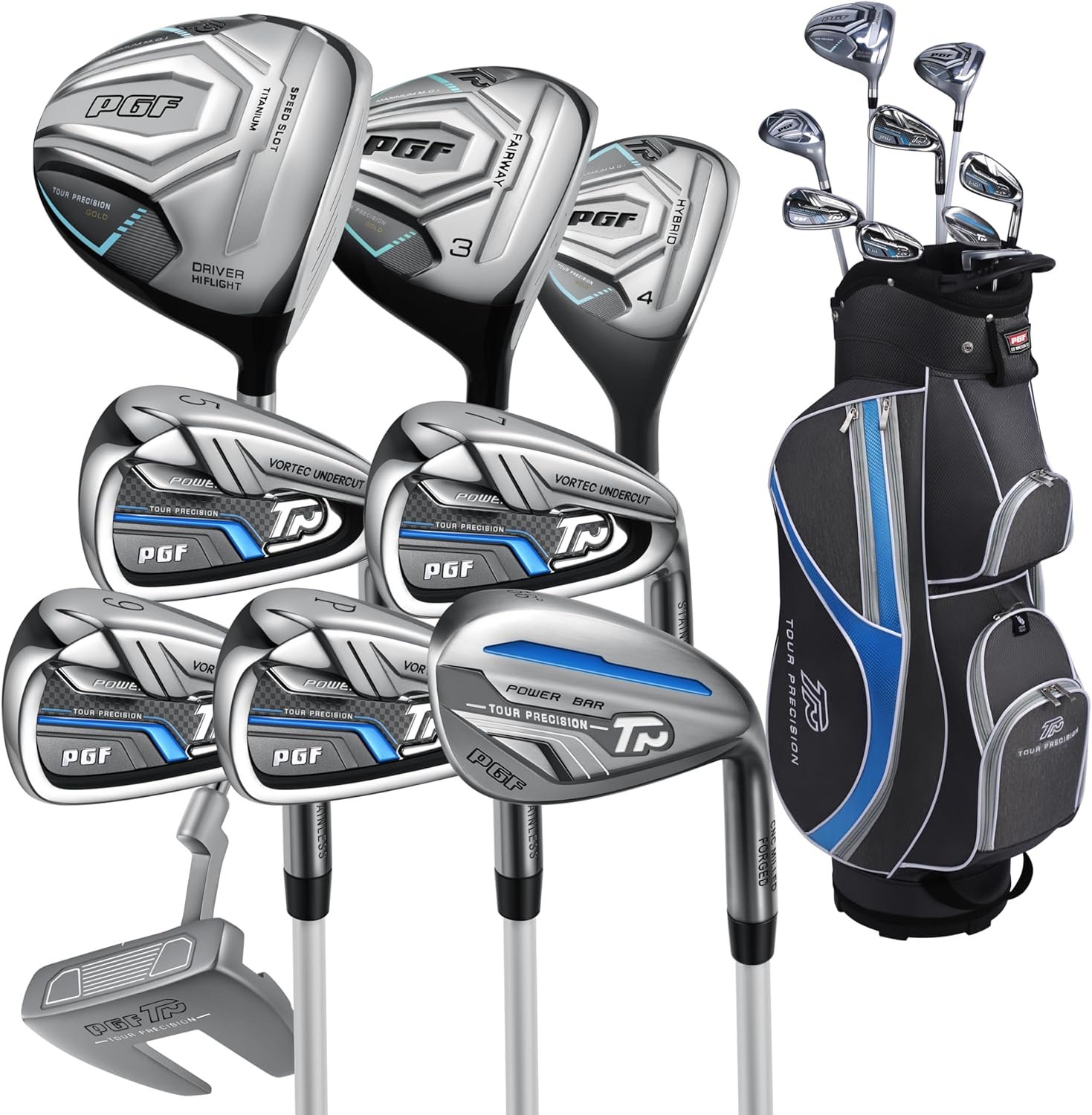 PGF Gold Tour Precision Complete Golf Club Package Set for Men & Women
