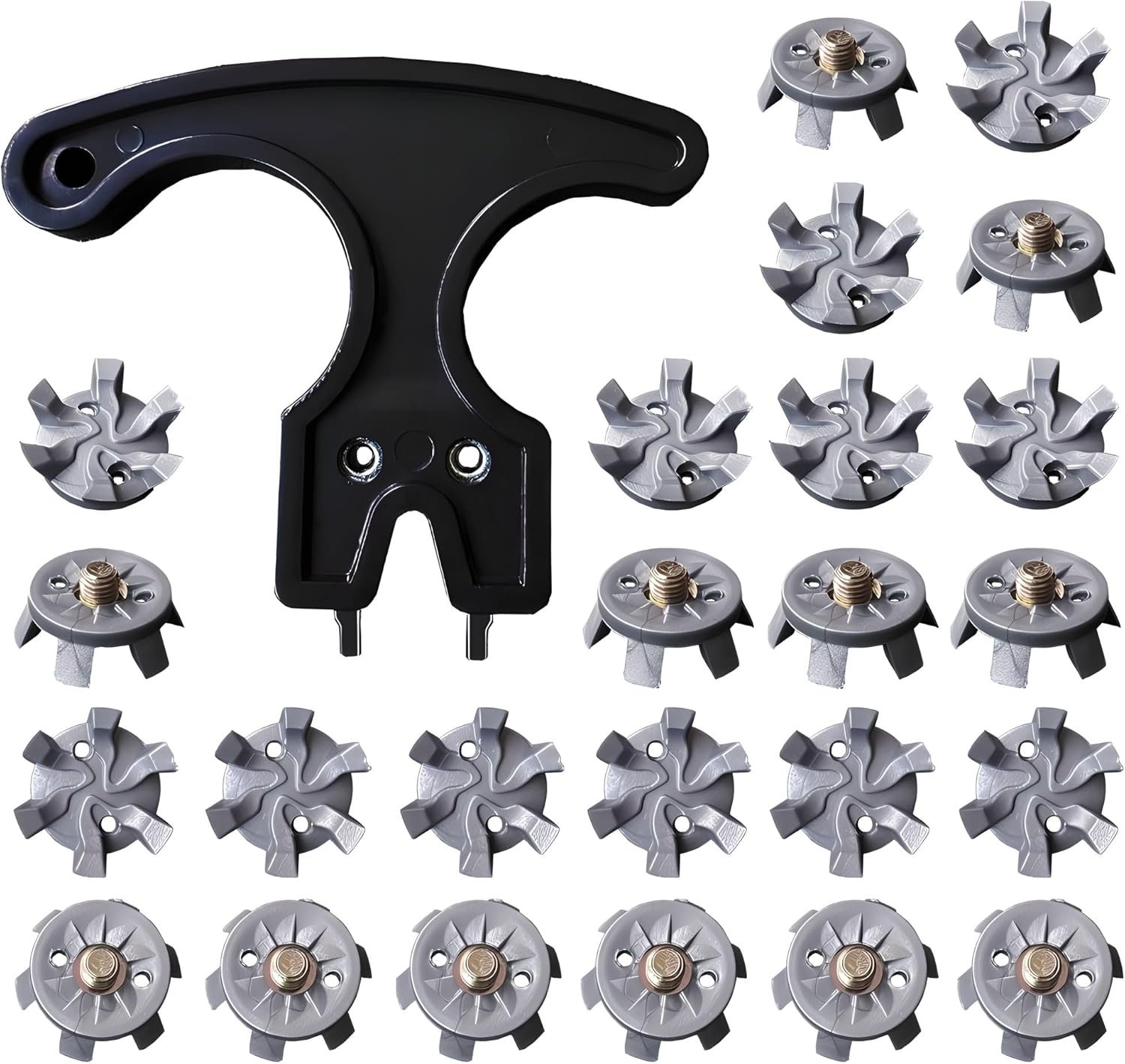 Endysis Golf Shoe Spikes – 6mm Metal Thread Screws, 24 Count with Wrench, Replacement Spikes