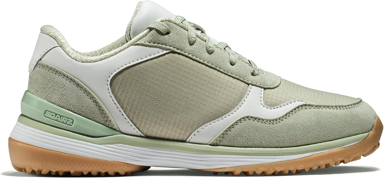 SQAIRZ Freedom LS Womens Spikeless Golf Shoes | Lightweight Athletic Golf Shoes for Women with Wide Toe Box | Premium Suede & Microfiber Performance Golf Sneakers