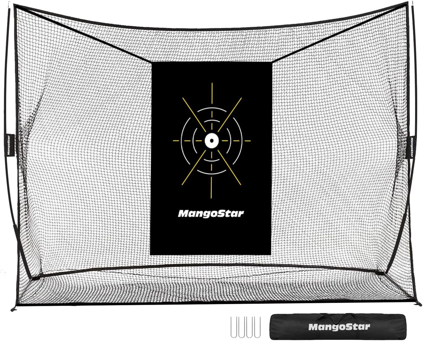 Mangostar Golf Net, 10x7ft Heavy Duty Golf Practice Net for Backyard Driving Real Golf Balls with Target Cloth and Carry Bag, Indoor Outdoor Golf Hitting Training Set Ideal Gift for Golfers