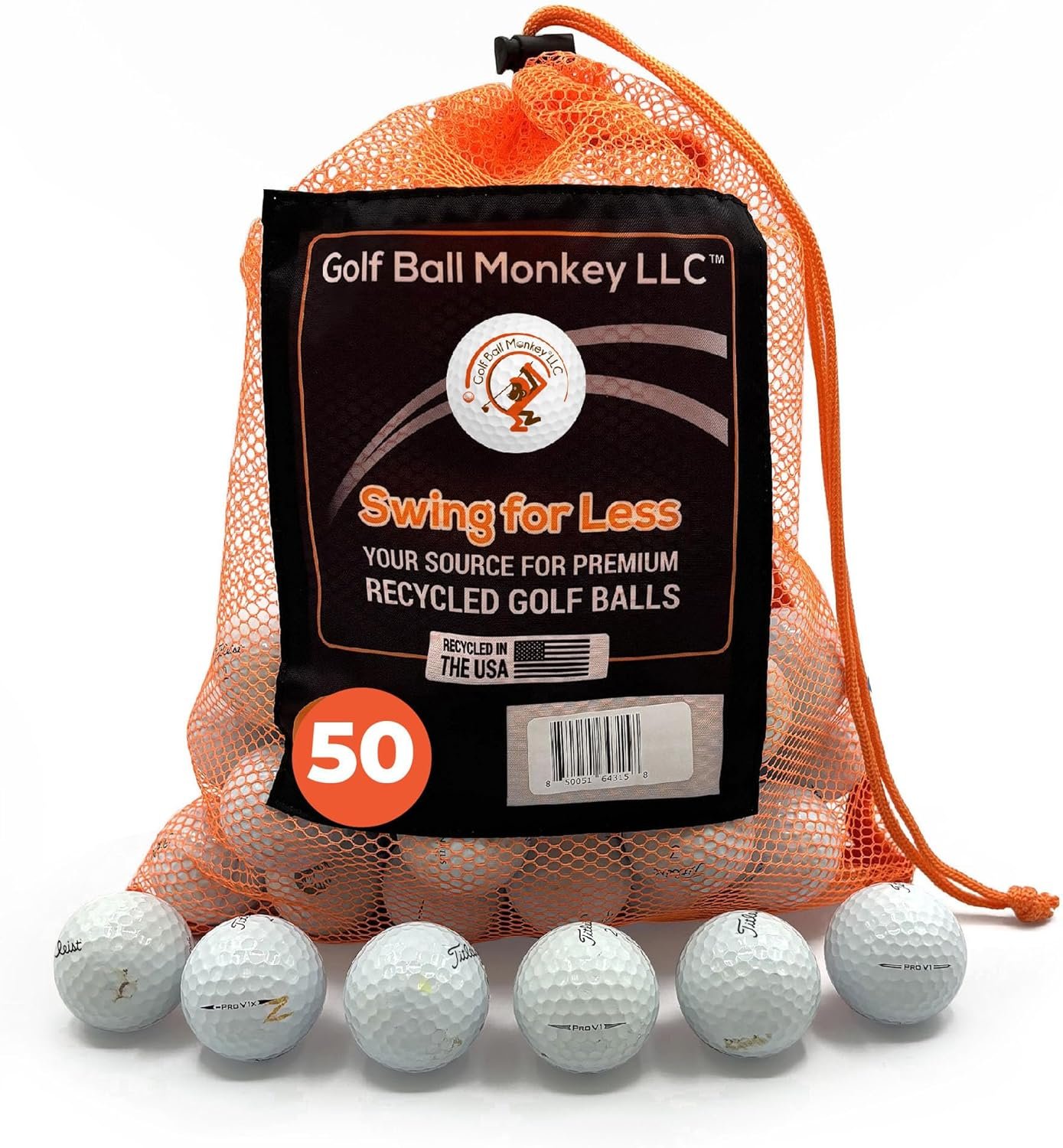 Golf Ball Monkey Cheap Recycled for Titleist ProV1 Golf Balls & Pro V1X Golf Balls Mix with Mesh Bag – for Titleist Golf Balls Pro V 1 & ProV1x Used Golf Balls Bulk