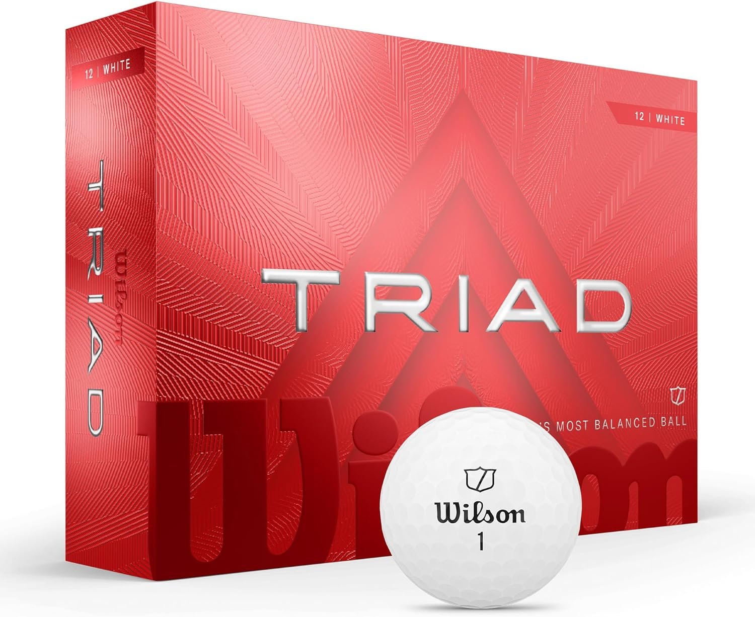 WILSON 2025 Triad Golf Balls – White, 12 Balls