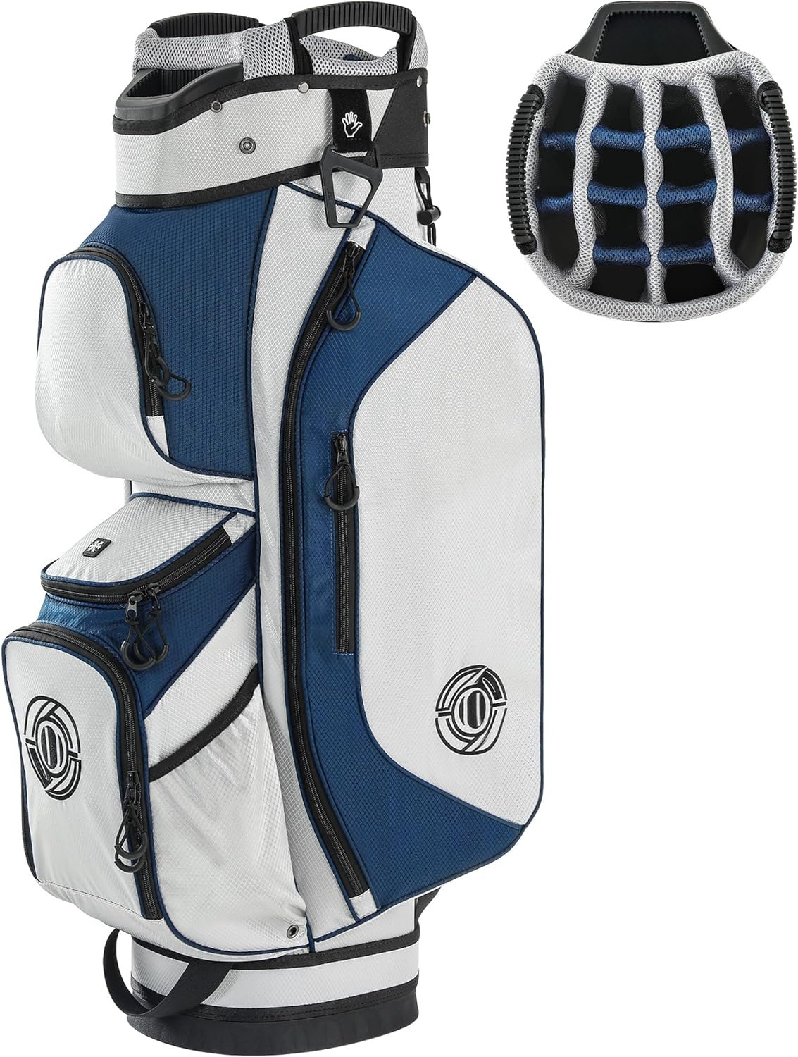Shopsource Golf Cart Bag, 15 Way Top Lightweight Golf Bag, Golf Club Cart Bags for Men Women with Full-Length Dividers, Dedicated Putter Well, Rain Cover Black and Red