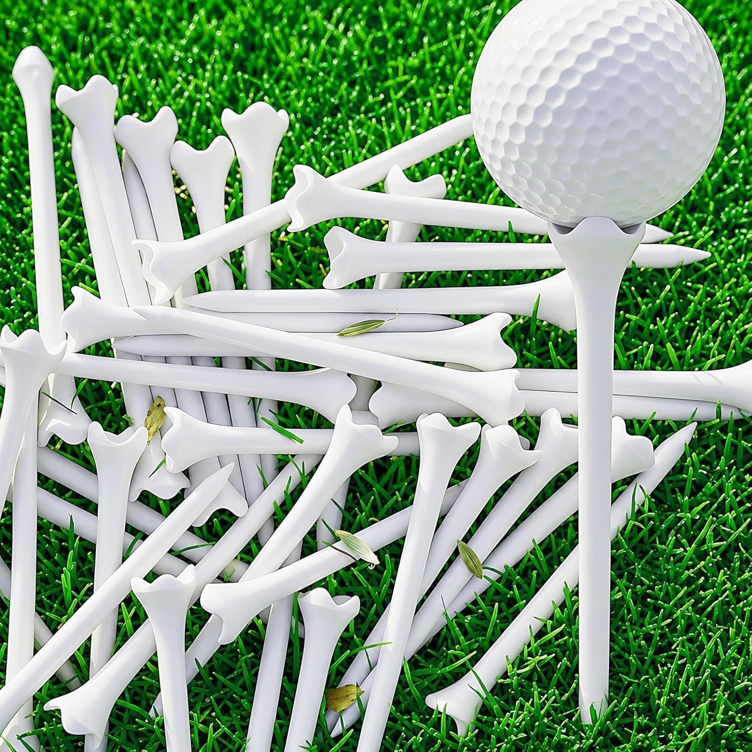 30 PCS Plastic Golf Tees – 3 1/4” Long Golf Tees – Enhanced Durability & Stability, Designed to Reduce Friction and Side Spin- 4 Prongs Plastic Tees, Reusable
