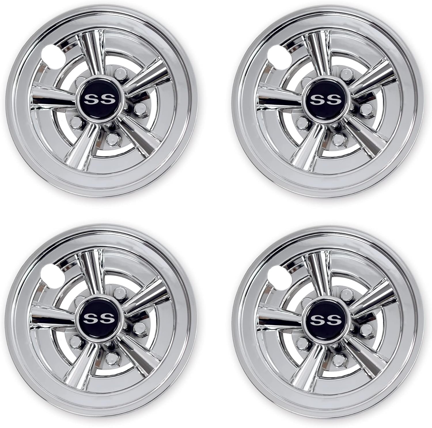 NOKINS Golf Cart SS Wheel Covers Hub Caps for Most Golf Carts 8 inch(Set of 4)